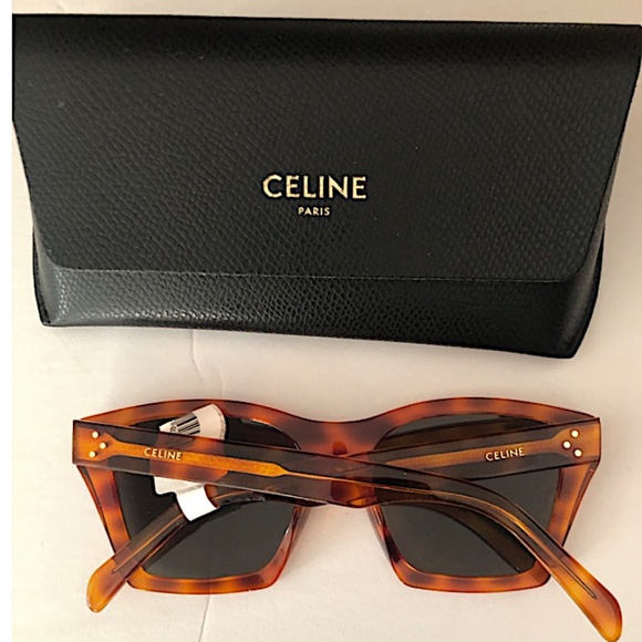 CELINE 55mm  Rectangular Women\'s RED HAVANA Sunglasses main image 9